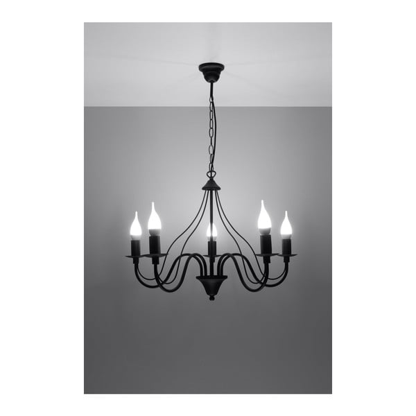 Čierne stropné svietidlo Sollux Floriano 5-image-3