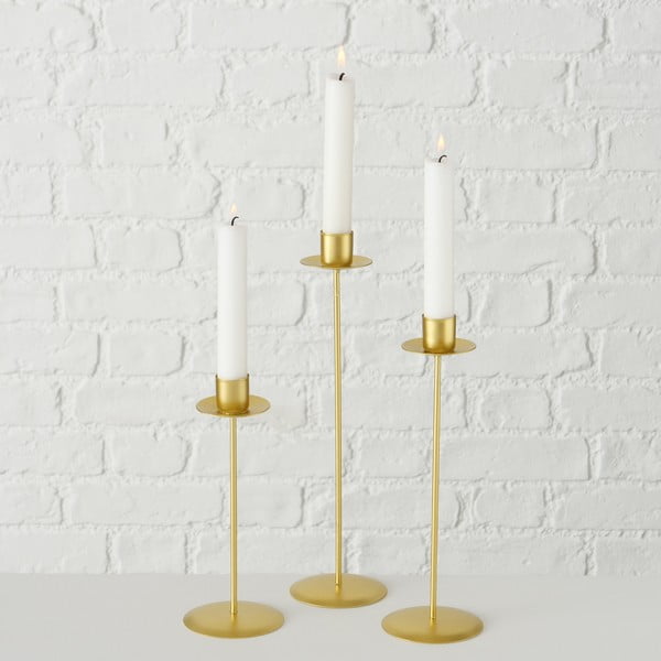 Súprava 3 svietnikov v zlatej farbe Boltze Kimo-image-2