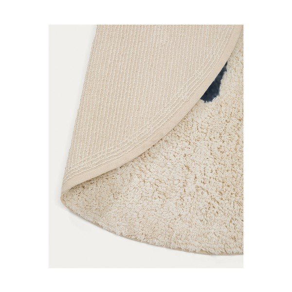 Slonovinový prateľný/ručne tkaný bavlnený detský koberec ø100 cm Tandani – Kave Home-image-4