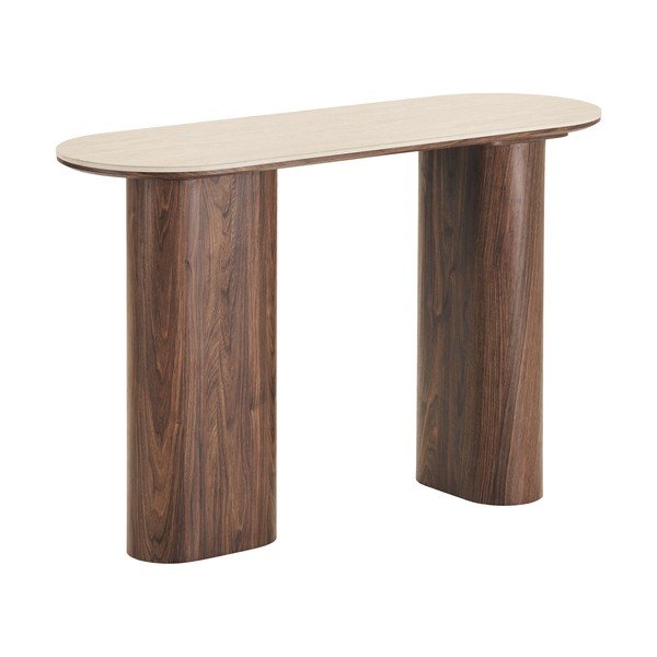 Béžový/tmavohnedý konzolový stolík s keramickou doskou 40x120 cm Delphi – House Nordic