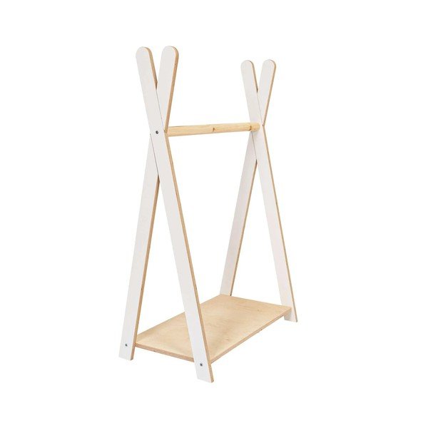 Biely/v prírodnej farbe detský vešiak v dekore borovice 60x97 cm Montessori – Meowbaby