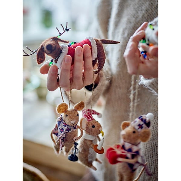 Vlnené vianočné ozdoby v súprave 2 ks 12 cm Monty – Bloomingville-image-1