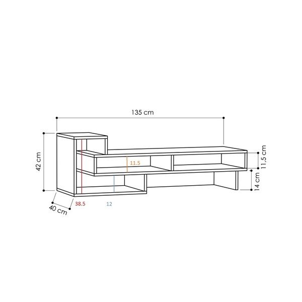 Antracitovosivý TV stolík Tetra-image-2
