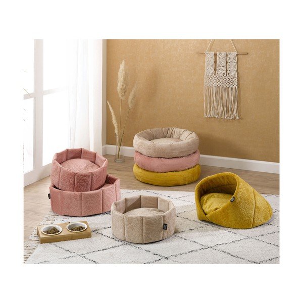 Svetloružový pelech pre mačku ø 50 cm – Love Story-image-4