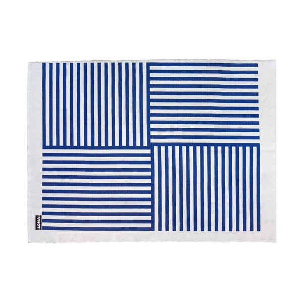 Koberec Lona Print 200x150 cm, modrý/biely