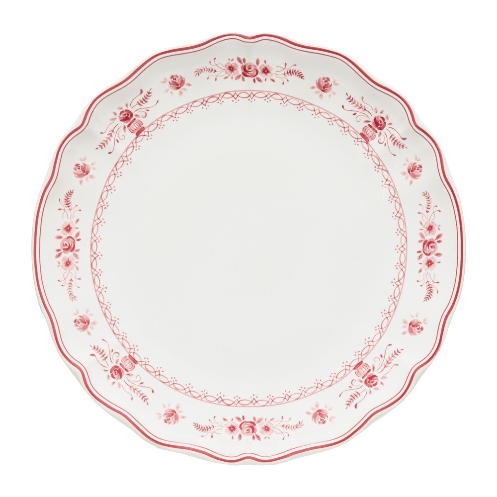 E-shop Červený/biely kameninový tanier ø 27 cm Vila – Costa Nova