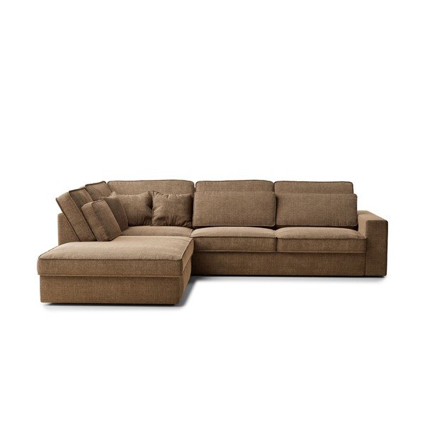 Svetlohnedá ženilková rohová pohovka (ľavý roh/do L) Kirou – Maison de Rêve