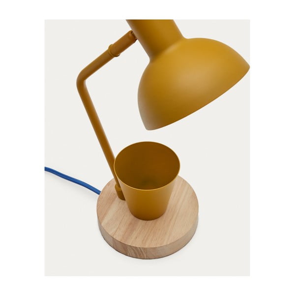 Stolová lampa v horčicovej farbe s kovovým tienidlom (výška 37 cm) Katia – Kave Home-image-3