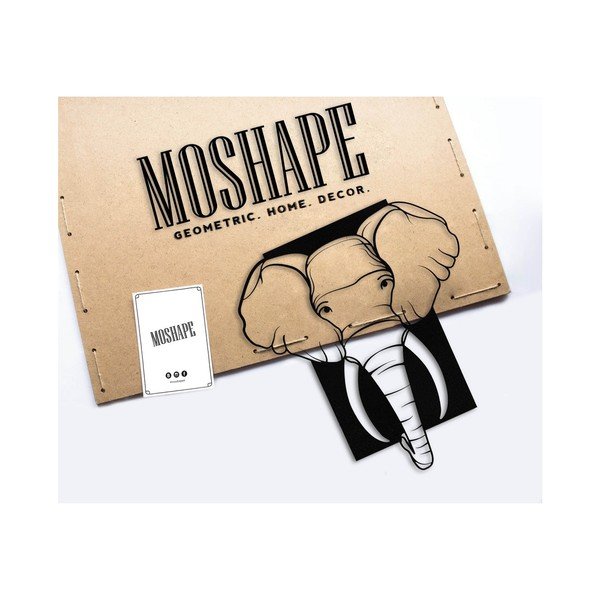 Čierna kovová nástenná dekorácia Elephant-image-1