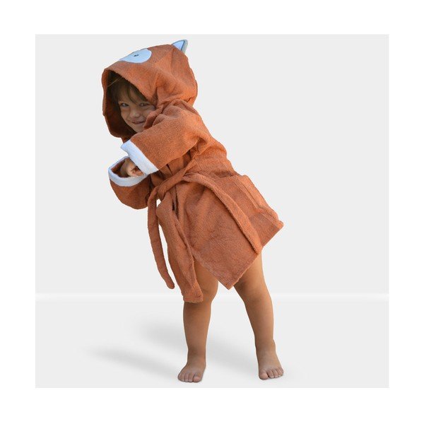 Oranžový bavlnený detský župan veľkosť L Fox - Rocket Baby-image-4