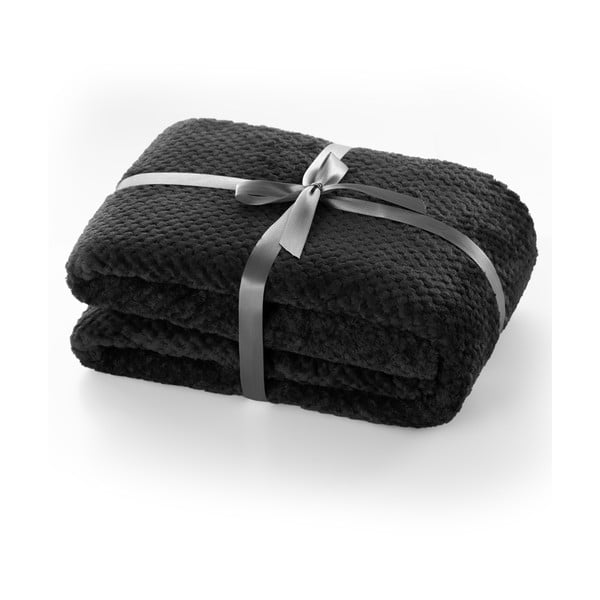 Čierna deka z mikrovlákna DecoKing Henry, 170 x 210 cm