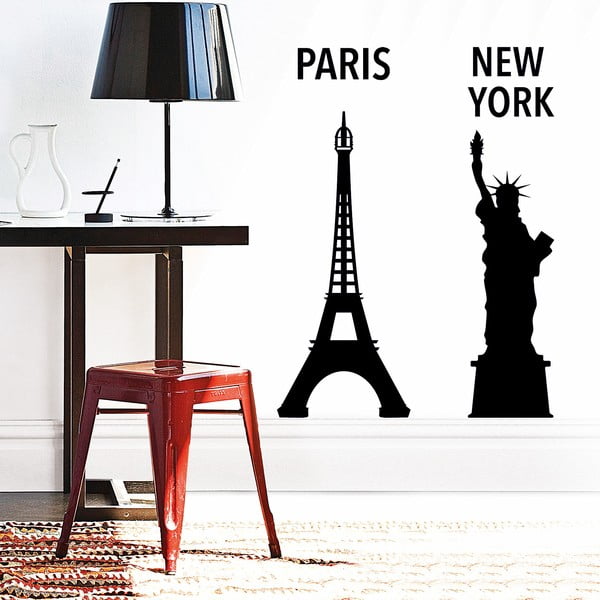 Dekoratívna samolepka NY a Pariž