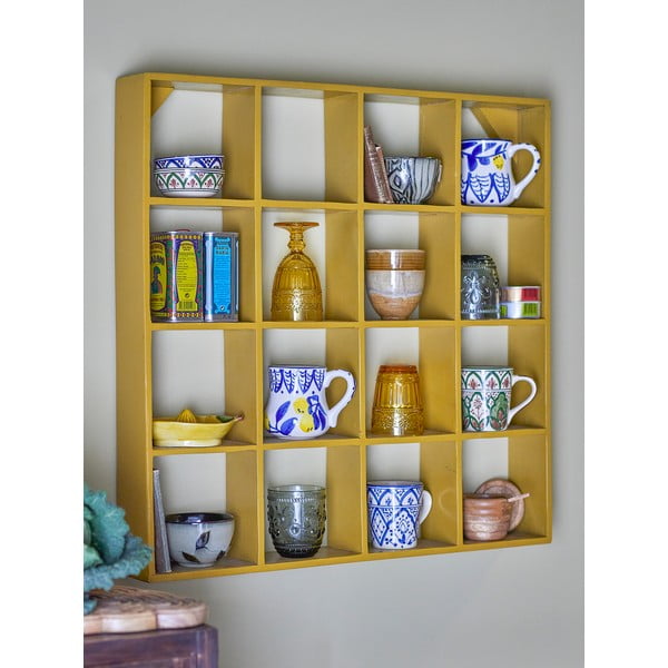 Žltá poschodová polica z recyklovaného dreva 10 cm Bekka – Bloomingville-image-1