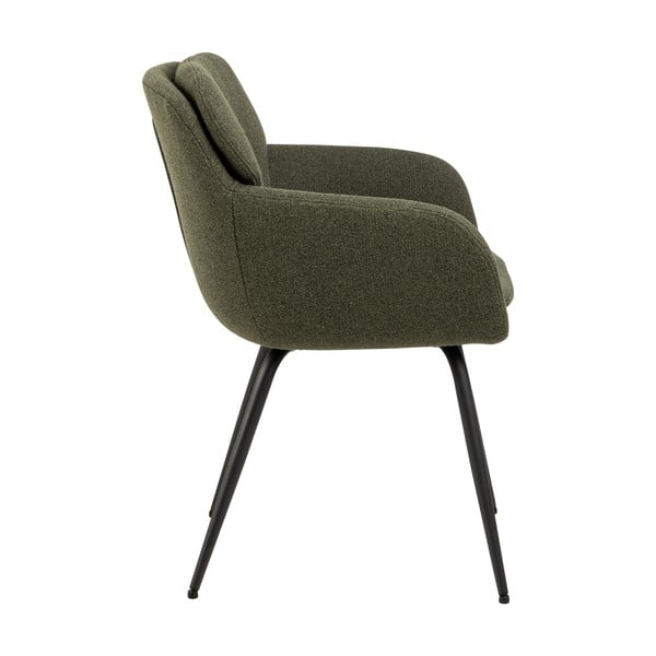 Khaki čalúnené jedálenské kreslo s podrúčkami Dora – Actona-image-3