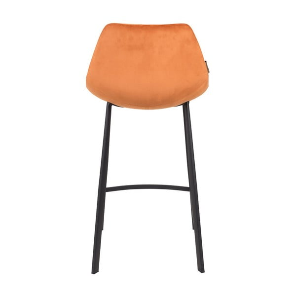 Sada 2 oranžových barových stoličiek so zamatovým poťahom Dutchbone, výška 91 cm-image-4