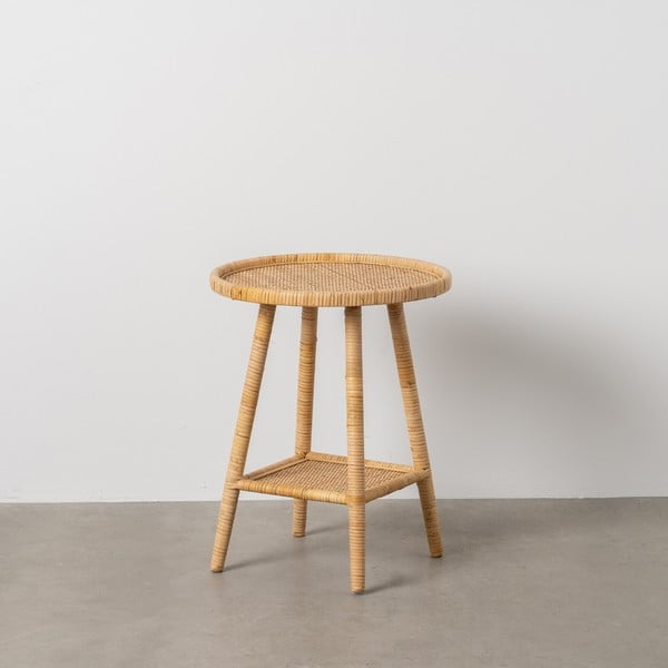 Ratanový okrúhly odkladací stolík ø 45 cm – Ixia-image-1