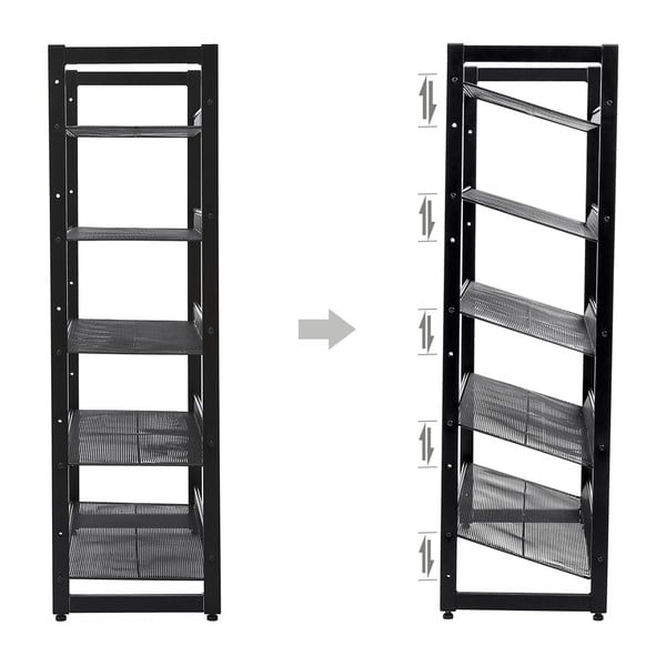 Čierny kovový regál na 15 párov topánok Songmics-image-2