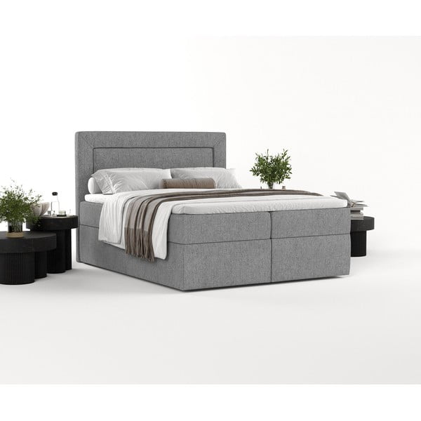 Sivá boxspring posteľ s úložným priestorom 160x200 cm Imagine – Maison de Rêve-image-2