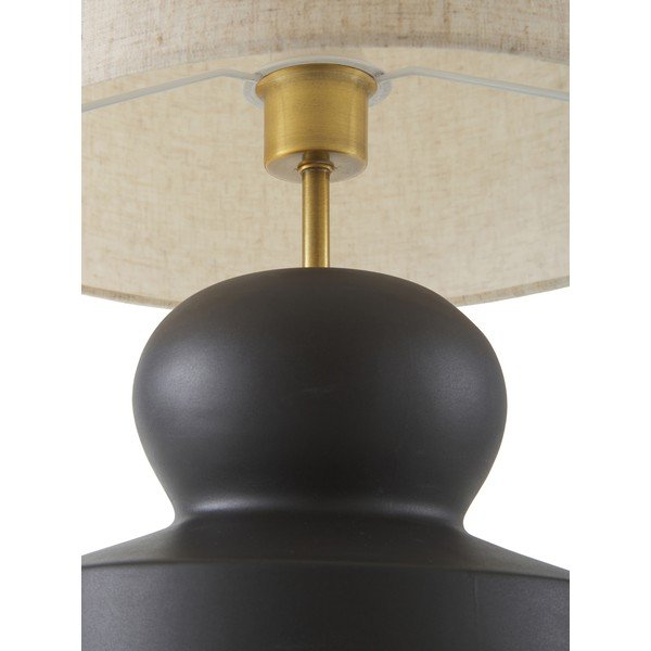 Čierno-béžová keramická stolová lampa Westwing Collection Georgina, výška 52 cm-image-2