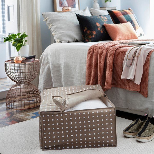 Béžový úložný obal Compactor Dots, 50 x 70 cm-image-1