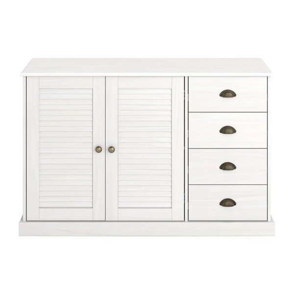 Biela komoda z borovicového dreva 125x80x38 cm Edith – Støraa