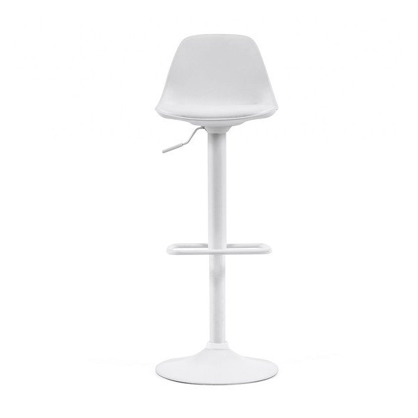 Matne biela barová stolička s nastaviteľnou výškou z imitácie kože (výška sedadla 60 cm) Orlando-T – Kave Home-image-4