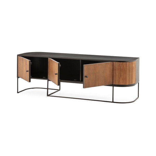 TV stolík z mangového dreva v prírodnej farbe 160x55x40 cm Curve – MOME-image-3