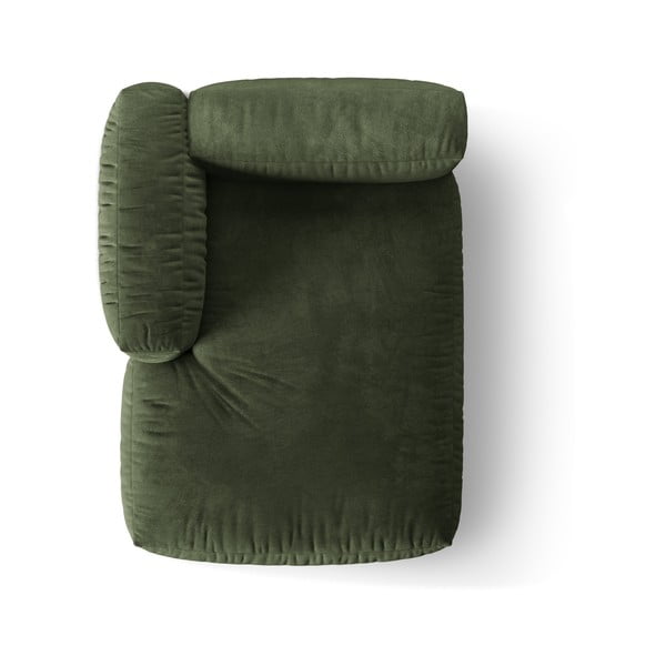 Zelený zamatový modul pohovky (ľavý roh) Martina – Micadoni -image-3