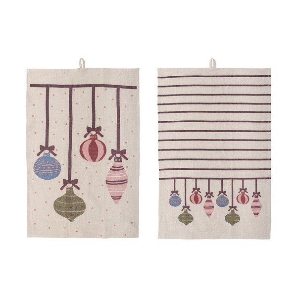Bavlnené utierky v súprave 2 ks s vianočným motívom 71x45 cm Ornamentia – Bloomingville