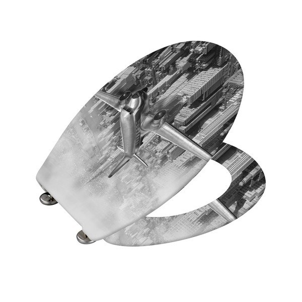 WC sedadlo s jednoduchým zatváraním Wenko Old Time Plane, 45,5 × 38 cm-image-2