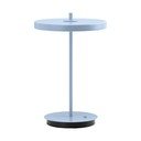 Svetlomodrá kovová LED stolová lampa s kovovým tienidlom (výška 31 cm) Asteria Move – UMAGE