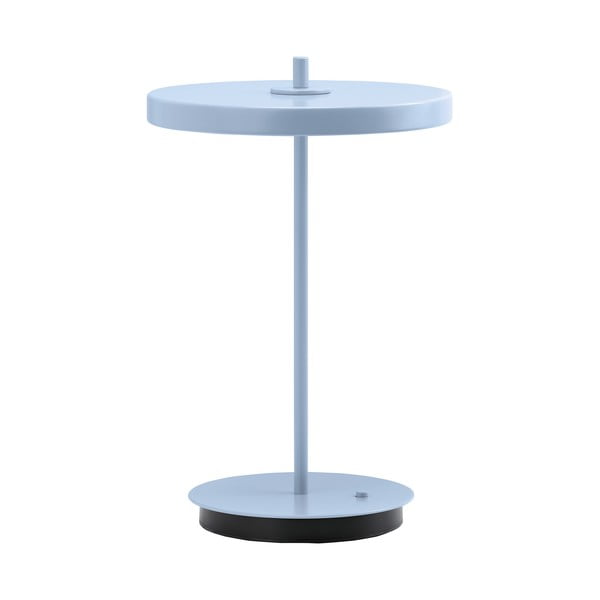 Svetlomodrá kovová LED stolová lampa s kovovým tienidlom (výška 31 cm) Asteria Move – UMAGE