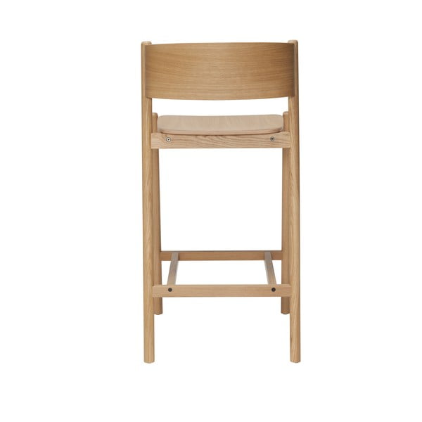 Barová stolička v dekore duba v prírodnej farbe (výška sedadla 75 cm) Oblique – Hübsch-image-3