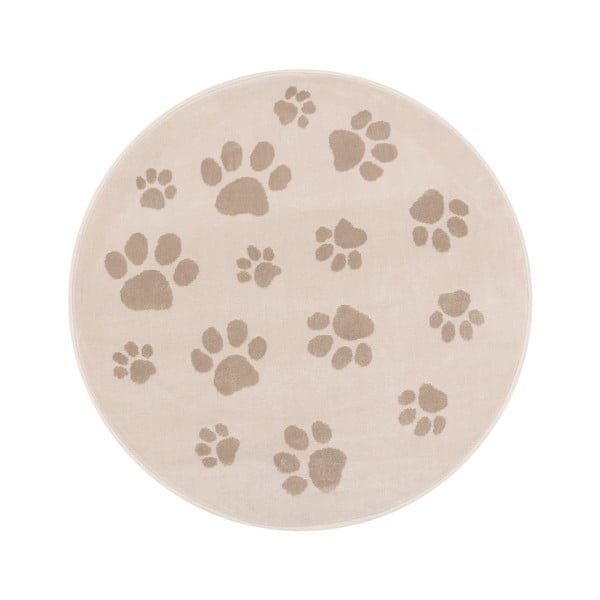 Béžový detský koberec ø120 cm Paws Light Beige – FD
