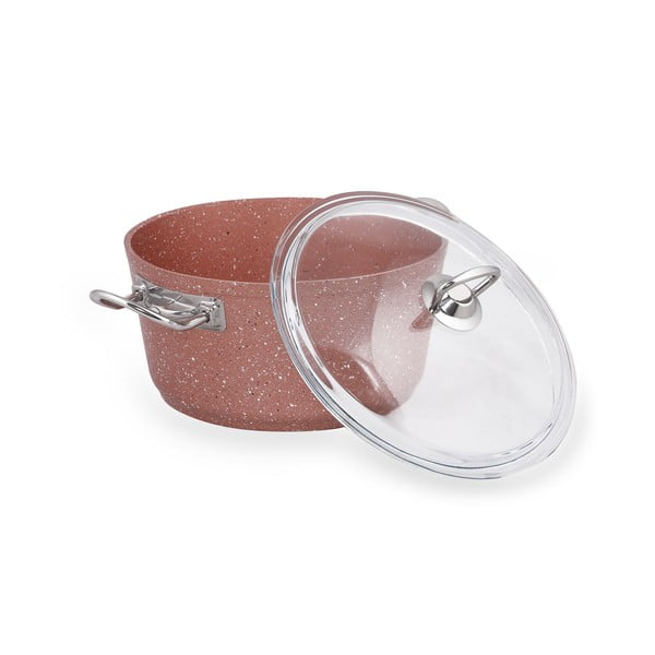 Ružový hliníkový hrniec s pokrievkou Güral Porselen Classic, ø 22 cm-image-3