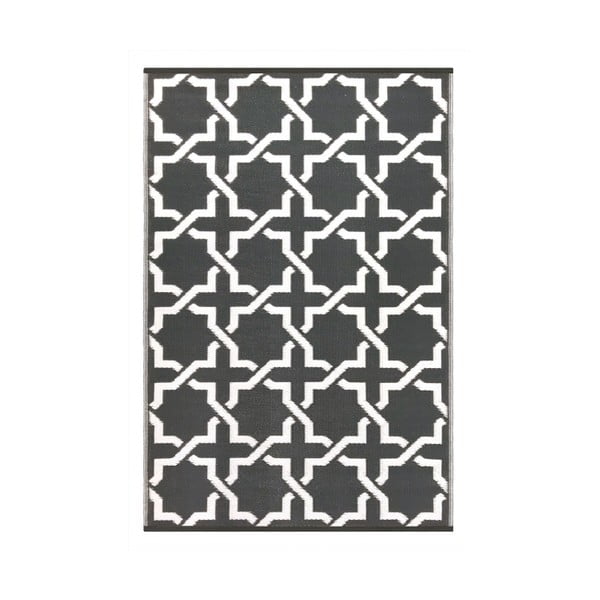 Čierno-biely obojstranný vonkajší koberec Green Decore Kula, 90 × 150 cm