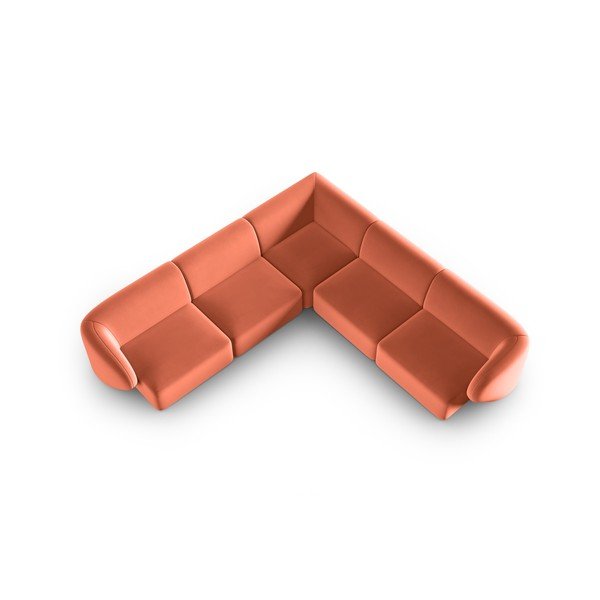 Ružová zamatová rohová pohovka Paolo – Milo Casa-image-1