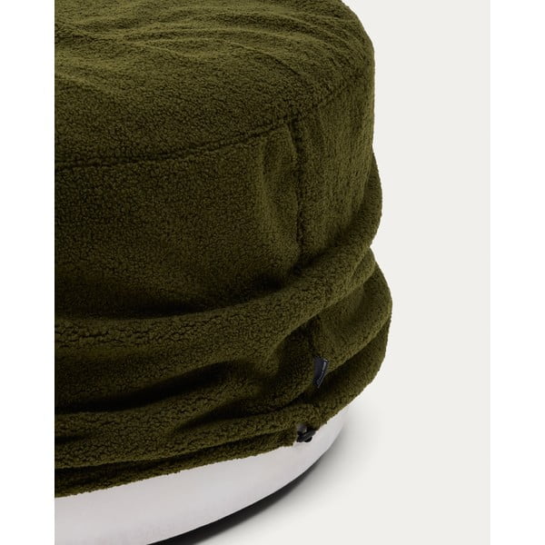 Zelený taburet z textílie buklé Kaeli – Kave Home-image-2