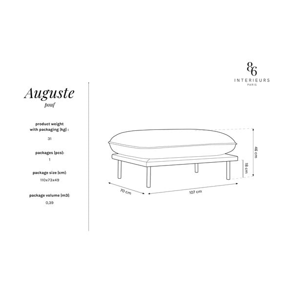 Béžový zamatový taburet Auguste – Interieurs 86-image-4