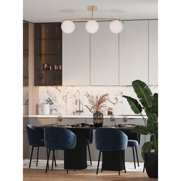 Stropné svietidlo so skleneným tienidlom v bielo-zlatej farbe 15x69 cm Amadeo – Candellux Lighting-image-1