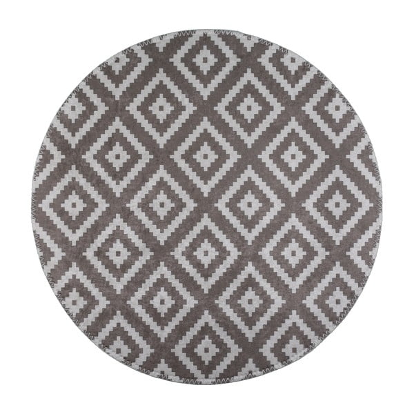Svetlohnedý umývateľný okrúhly koberec ø 120 cm – Vitaus