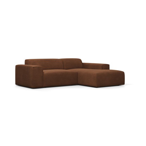 Hnedá menčestrová rohová pohovka Marie Claire Home Karen, 250 cm, pravý roh-image-2