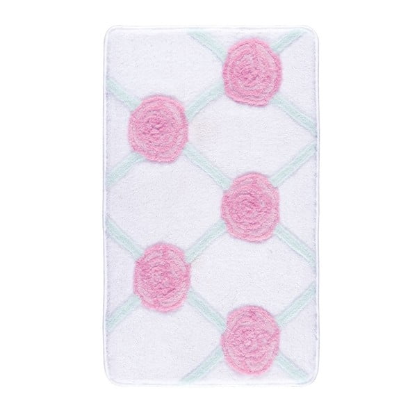 Ružovo-biela predložka do kúpeľne Confetti Bathmats Pontus, 50 x 60 cm