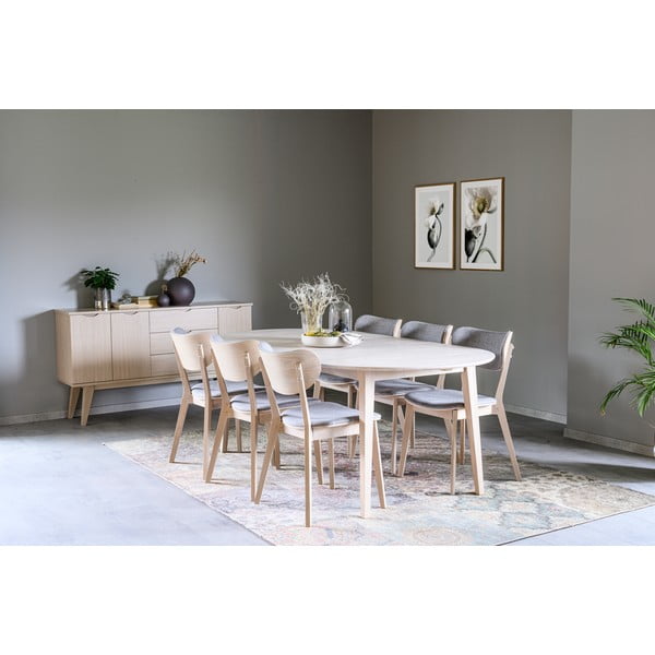 Svetlý oválny dubový rozkladací jedálenský stôl Rowico Mimi, 170 x 105 cm-image-1