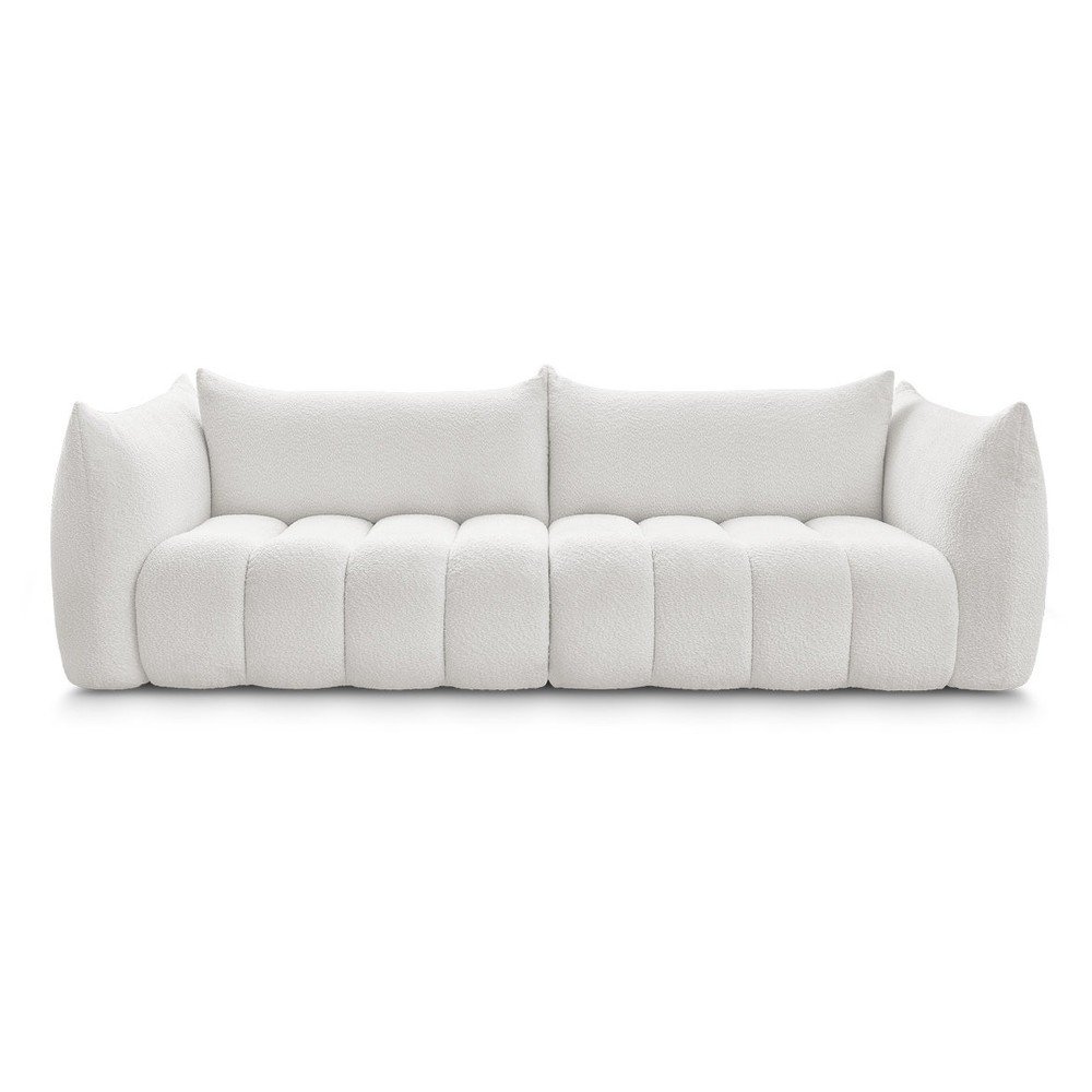 Biela pohovka z textílie buklé 286 cm Azra – Bobochic Paris