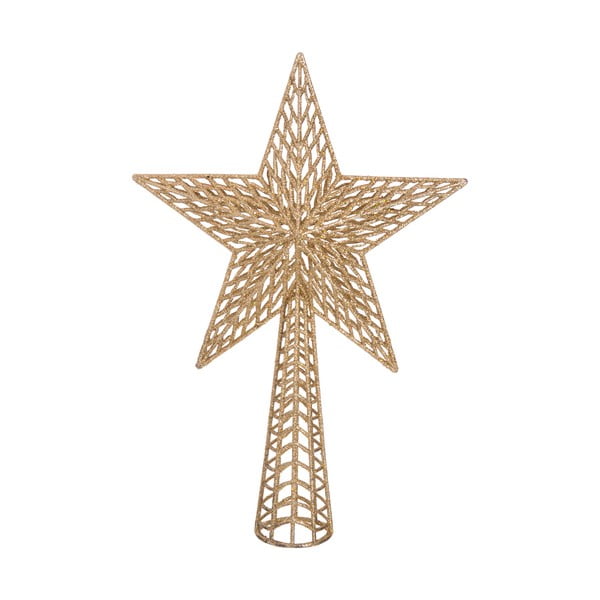 Zlatá vianočná špička na stromček Casa Selección, ø 25 cm