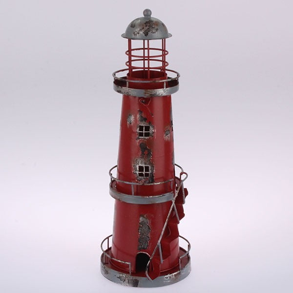 Kovový závesný svietnik Red Lighthouse, 32 cm