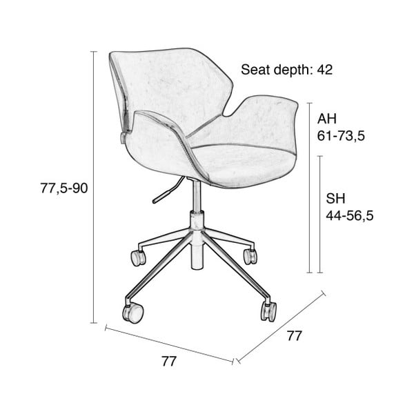 Čierna kancelárska stolička Zuiver Office Chair Nikki-image-2