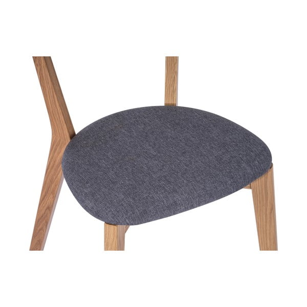 Jedálenská stolička z dubového dreva so šedým sedákom Arch - Bonami Essentials-image-3