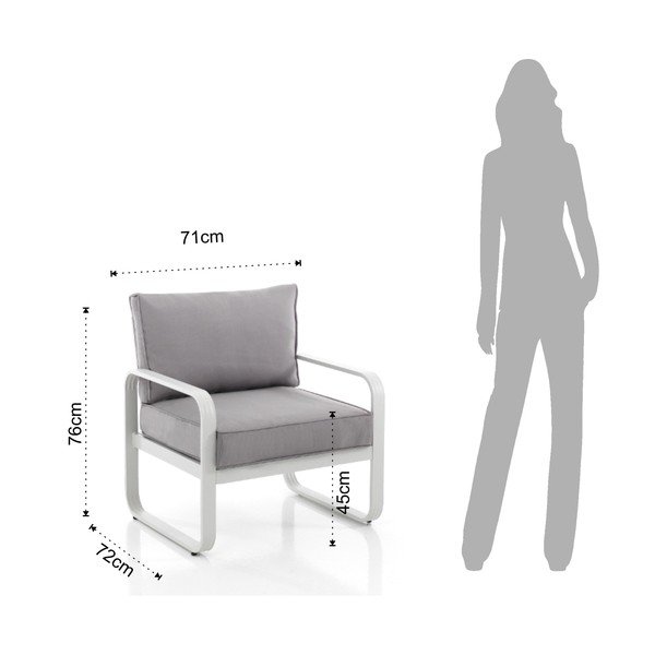 Svetlosivé kovové záhradné kreslo Ischia – Tomasucci-image-4